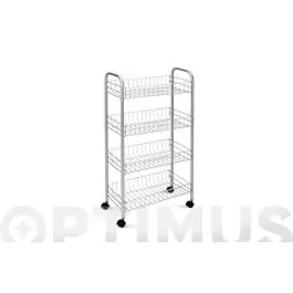 Carro multiuso 4 cestos ascona plata metaltex