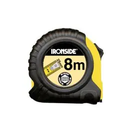 Flexometro abs/caucho con freno 8 m x 25 mm ironside
