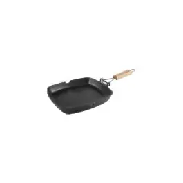 Grill liso aluminio fundido asa abatible lif 28 cm induccion ibili