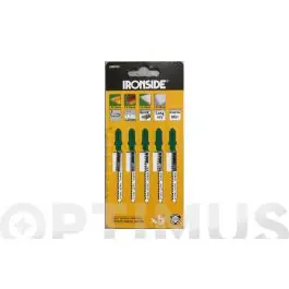 Hoja sierra calar para madera t101 aof 5 uds curvo fino. logitud: 76 mm ironside