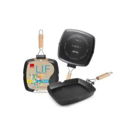 Grill liso aluminio fundido asa abatible lif 20 cm induccion ibili