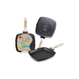 Grill ondulado aluminio fundido asa abatible lif 24 cm induccion ibili