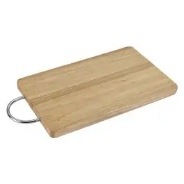 Tabla cortar madera asa cromada 18 x 29 cm metaltex