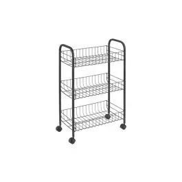 Carro multiuso 3 cestos lugano negro metaltex