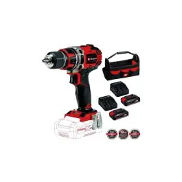 Taladro percutor bateria 18v packtp-cd18/50li-i 4513942+bolsa 4530037+2 starter kit 2,5ah 4512097 einhell