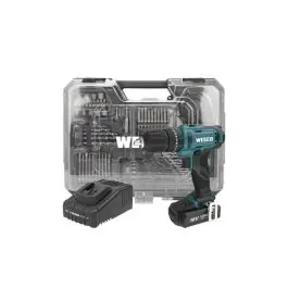 Taladro percutor 18v, 50nm 2 baterias 2.0 ah, cargador y 75 accesorios wesco