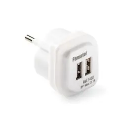 Cargador 2 usb blanco 2,1a ip20 famatel