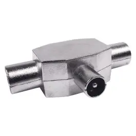 Distribuidor antena coaxial 1 macho 2 hembras blin axil
