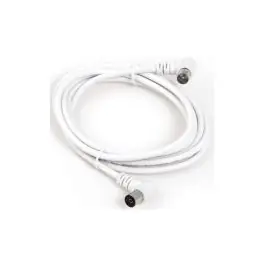 Cable antena conectores acodados 2,5m blanco axil