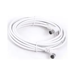 Cable antena conectores acodados 5m blanco axil