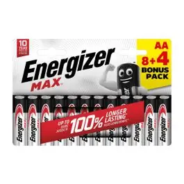 Pila alcalina max aa lr06 pack 8+4 energizer