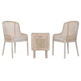 Conjunto de Jardín de Teca y Ratán 2 Sillas MB-224649