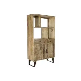 Estantería de Madera de Mango Natural y Metal MB-180126