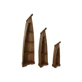 Set de 3 Estanterías de Madera Natural Caobilla MB-211299