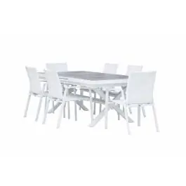 Comedor de Jardín Extensible Aluminio Blanco PALERMO-GRECIA
