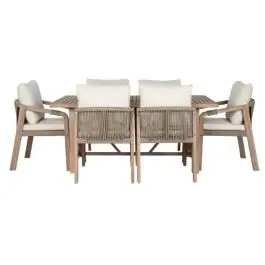Comedor de Jardín de Madera de Acacia con 6 Sillas MB-211602