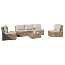Conjunto de Jardín Ratán Sintético con Cristal MB-224518