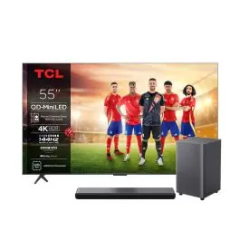 Televisor 55" TCL 55C6K con Barra de Sonido S55H Dolby Atmos 2.1 - TV y Electrónica