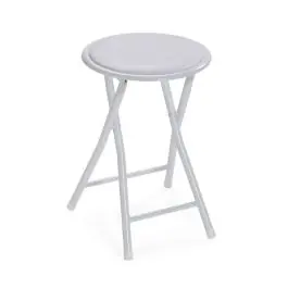 Taburete Plegable Metálico Blanco TOBY 30 cm 22930013 - Muebles