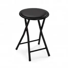 Taburete Plegable Metálico Negro TOBY 30 cm 22930014 - Muebles