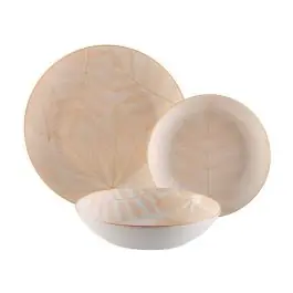 Vajilla de Porcelana 18 Piezas AYLEN Beige 22890002 - Menaje