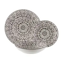 Vajilla de Porcelana 18 Piezas LOLA Gris 22590053 - Menaje