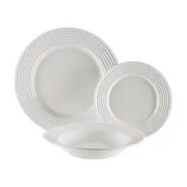 Vajilla de Porcelana 18 Piezas Relieve Círculos 22460010 - Menaje