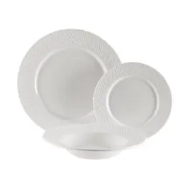 Vajilla de Porcelana 18 Piezas Diseño Relieve 22460011 - Menaje