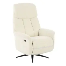 Sillón Relax Eléctrico Tapizado en Tela Beige ALBAYZIN - Sillones