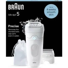 Depiladora Braun SE5041 Serie 5 Wet & Dry con Accesorios y Bolsa - Belleza y Salud
