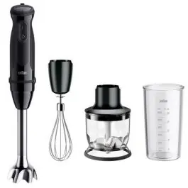 Batidora de Mano BRAUN MQ50202MBK 1000W con 21 Velocidades y Accesorios - Pequeños Electrodomésticos