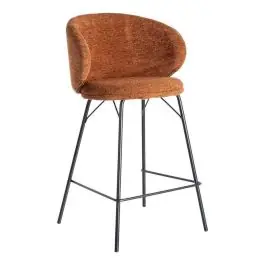 Taburete en Tejido Terracota con Estructura de Metal 615489 - Muebles