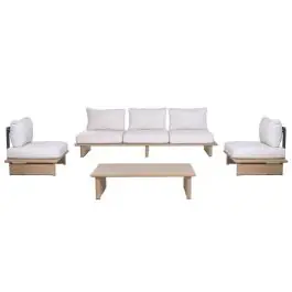 Conjunto de Jardín Aluminio Símil Madera con Olefina MB-224520