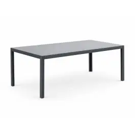 Mesa de Jardin de Aluminio Antracita y Cristal SAIRUS - Estancias