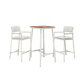 Mesa Alta con Taburetes de Aluminio y Cojines COPENHAGUE BAR Blanco - Estancias