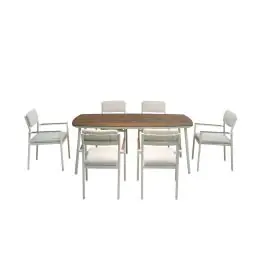 Conjunto de Jardín Aluminio Blanco 6 Sillones COPENHAGUE - Estancias