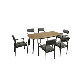 Conjunto de Jardín Aluminio Antracita 6 Sillones COPENHAGUE - Estancias