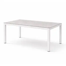 Mesa de Jardín Blanca de Aluminio y Cristal Cerámico RUMANIA - Estancias