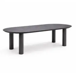 Mesa de Jardín Antracita 240 cm Aluminio Mármol ALGECIRAS - Estancias