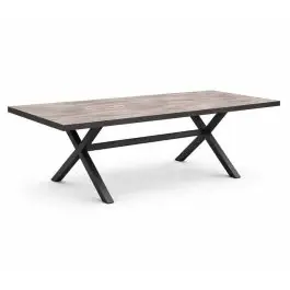 Mesa de Jardín Antracita Cerámica Imitación Madera GALICIA - Estancias