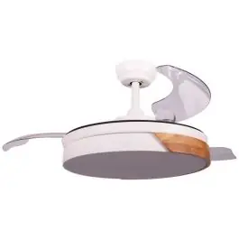 Ventilador de Techo con Aspas Retráctiles Blanco Madera F.M. VR1100 - Climatización