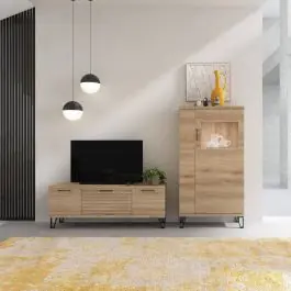 Composición de Salón en Roble Natural KRONOS 5 - Estancias