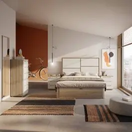 Composición de Dormitorio Roble Natural/Polar KRONOS 5 N 804 - Estancias