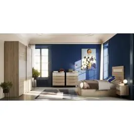 Composición de Dormitorio Polar y Roble Natural KRONOS 5 N 812 - Estancias