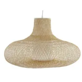 Lámpara de Techo de Bambú Circular en Color Natural - Decoración