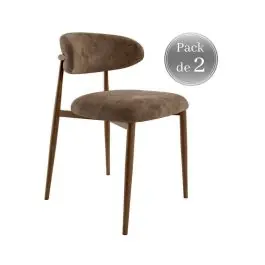 Juego de 2 Sillas de Comedor Tapizada con Estructura Metal PEREIRA