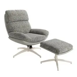 Butaca Giratoria 360º con Ottoman Gris+Tormenta FRESIA CG2216GT - Sillones