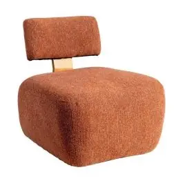 Sillón Tapizado Jaspeado Color Teja de Madera Nórdico 615253 - Sillones