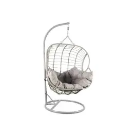 Sillón Colgante de Ratán Sintético 2 Plazas Gris MB-224156