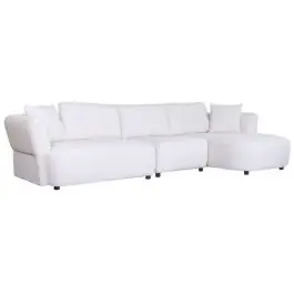 Sofá Modular Curvo Tapizado en Poliéster Blanco MB-225991